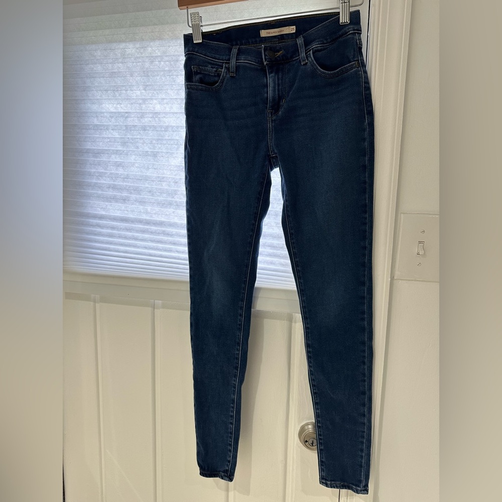 Levi’s 710 Dark Wash Super Skinny Blue Jeans Size 25 - Picture 3 of 6
